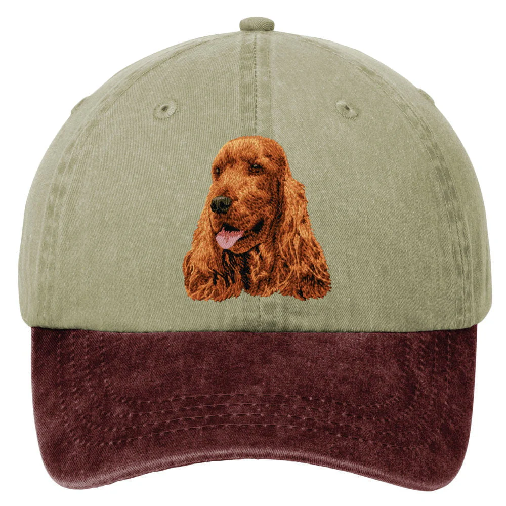 English Cocker Spaniel  Embroidered Two Tone Baseball Cap - Image 2
