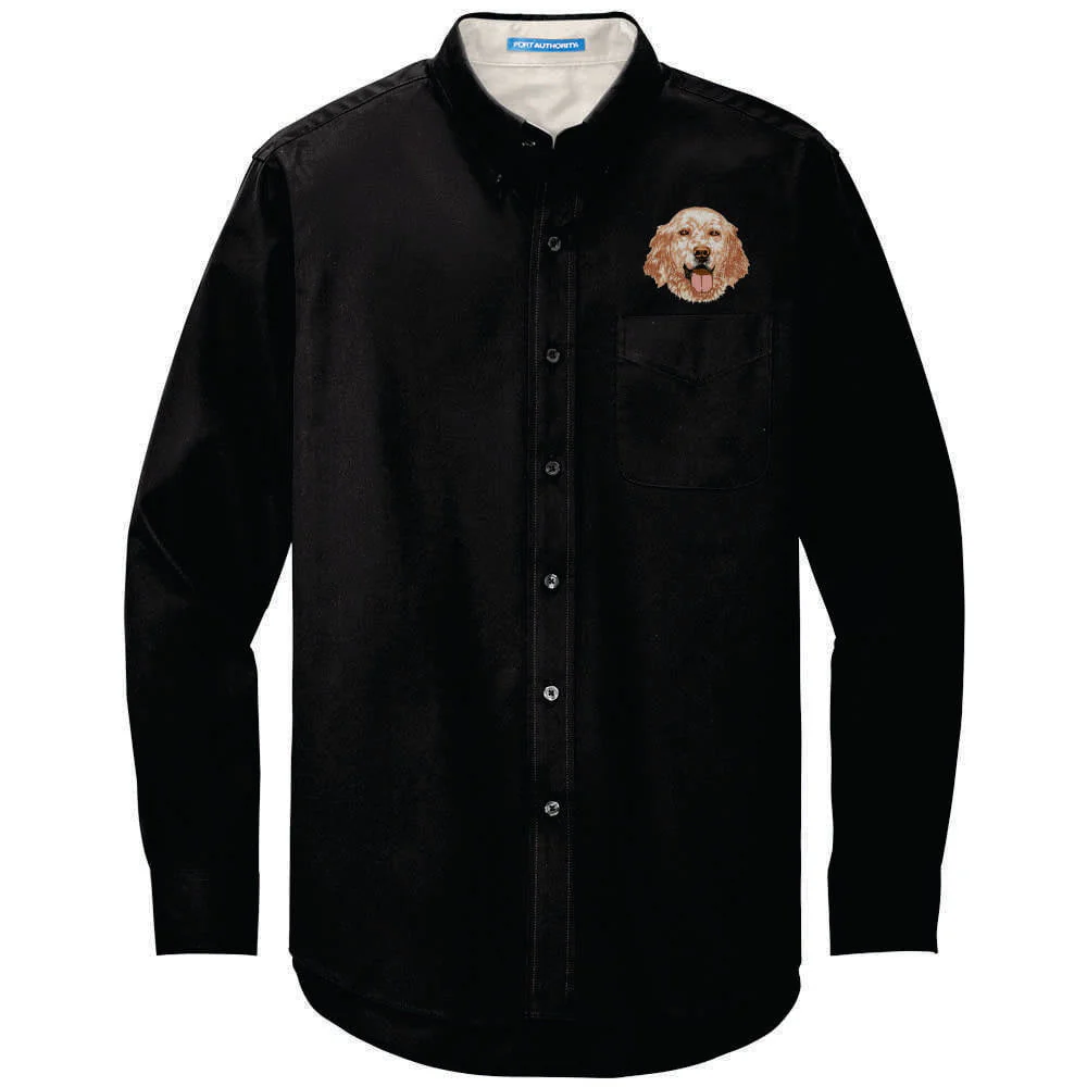 English Setter Embroidered Long Sleeve Button Up Shirt - Image 3
