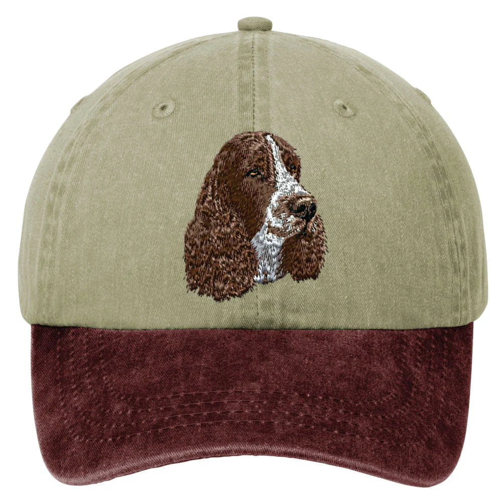 English Springer Spaniel Embroidered Two Tone Baseball Cap - Image 2