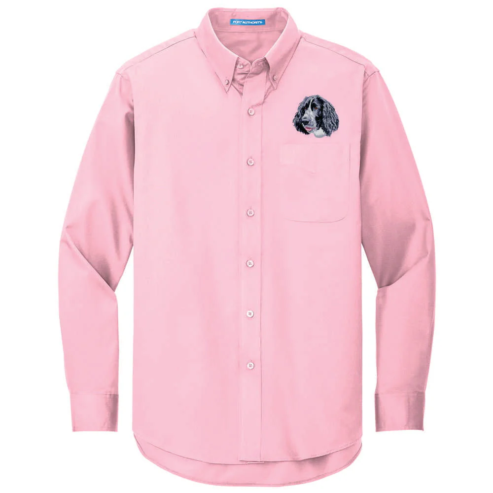 English Springer Spaniel Embroidered Long Sleeve Button Up Shirt - Image 4