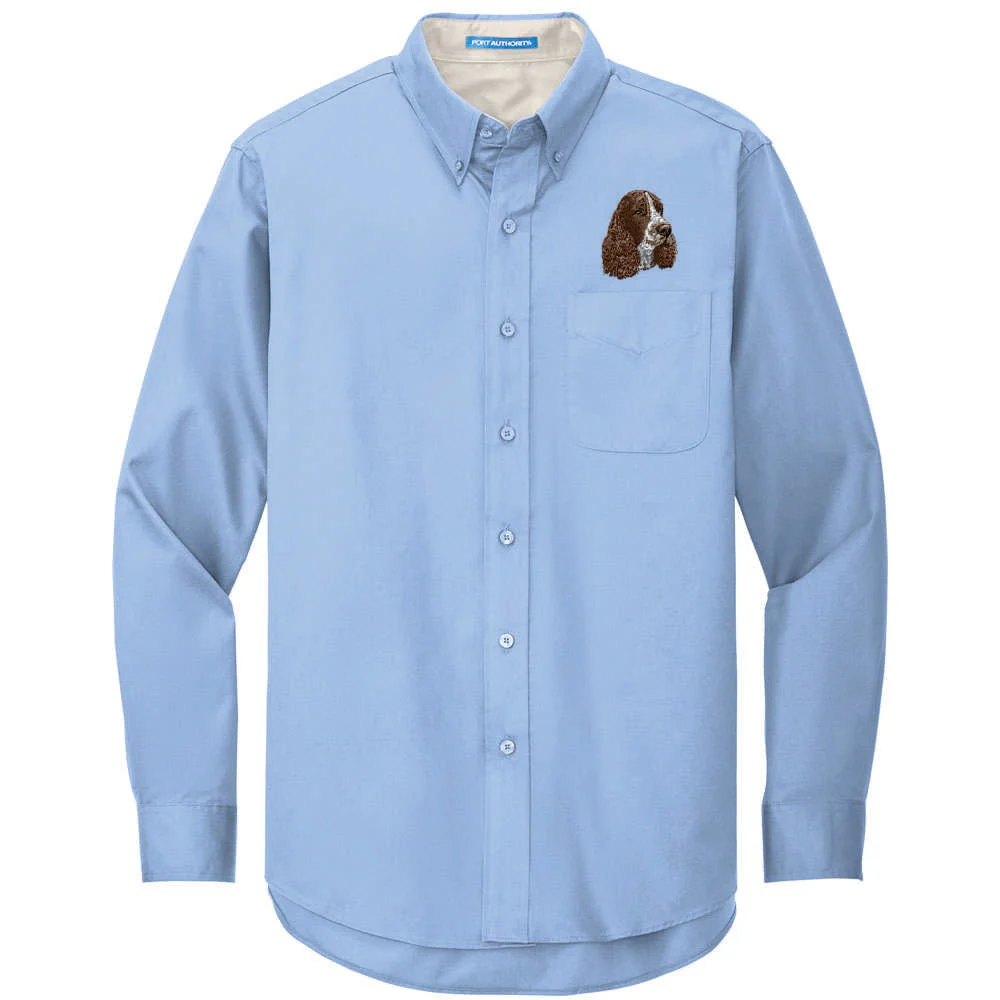 English Springer Spaniel Embroidered Long Sleeve Button Up Shirt - Image 5