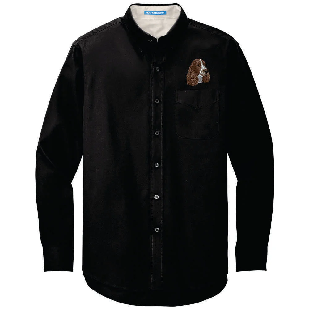 English Springer Spaniel Embroidered Long Sleeve Button Up Shirt - Image 7