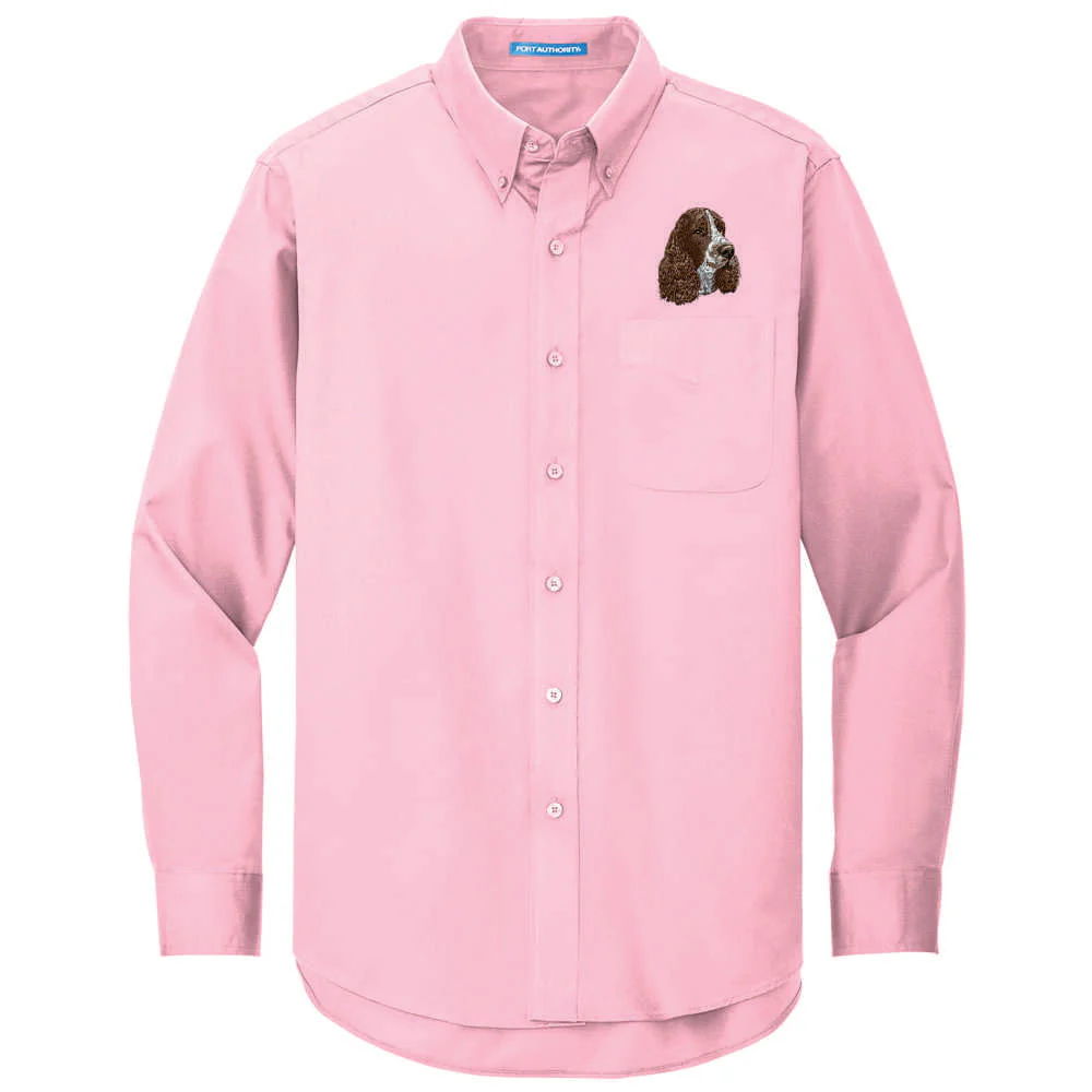 English Springer Spaniel Embroidered Long Sleeve Button Up Shirt - Image 8