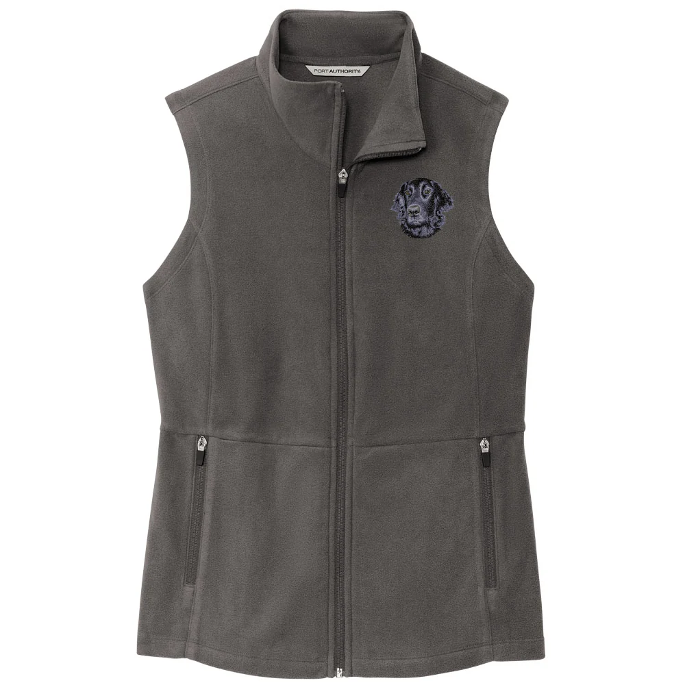 Flat-Coated Retriever Embroidered Women's Fleece Vest - Image 2