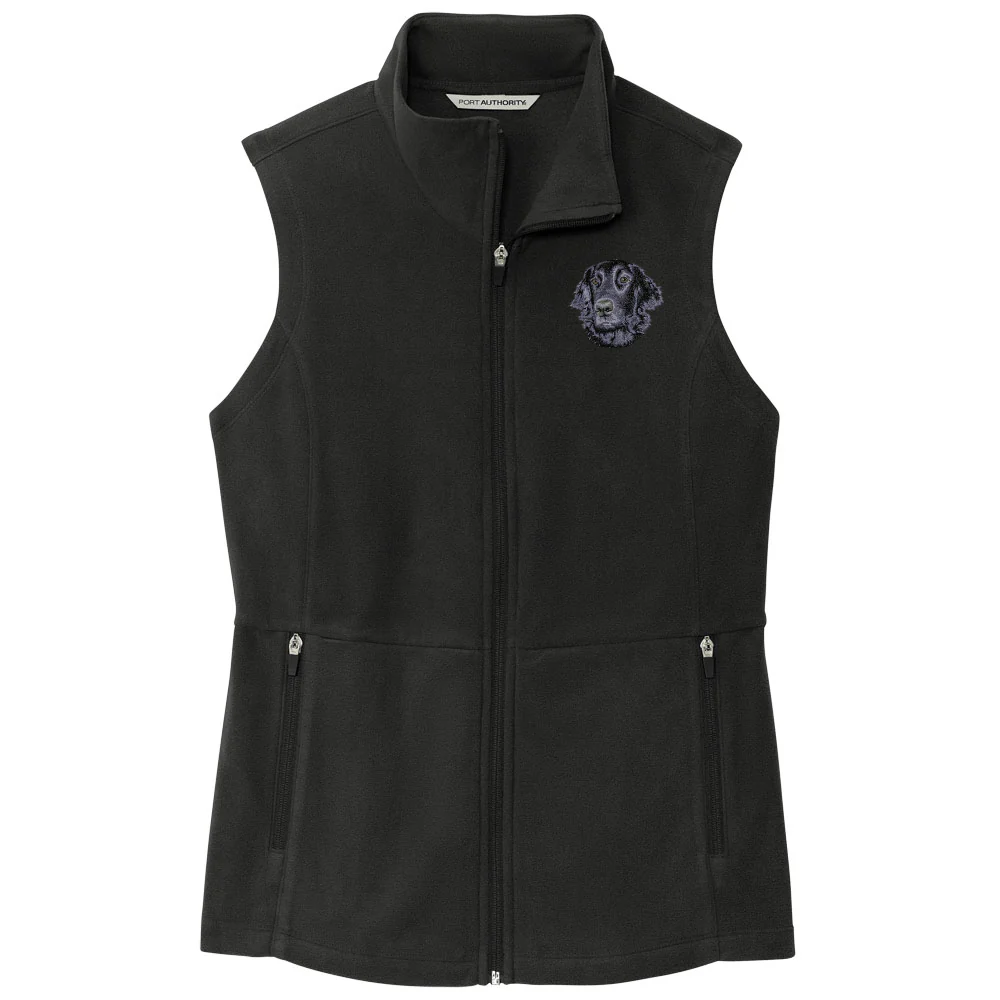 Flat-Coated Retriever Embroidered Women's Fleece Vest - Image 3
