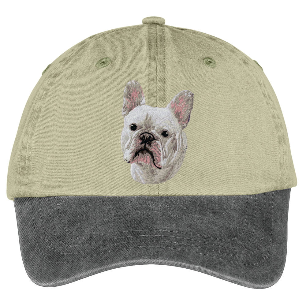 French Bulldog  Embroidered Two Tone Baseball Cap - Image 2