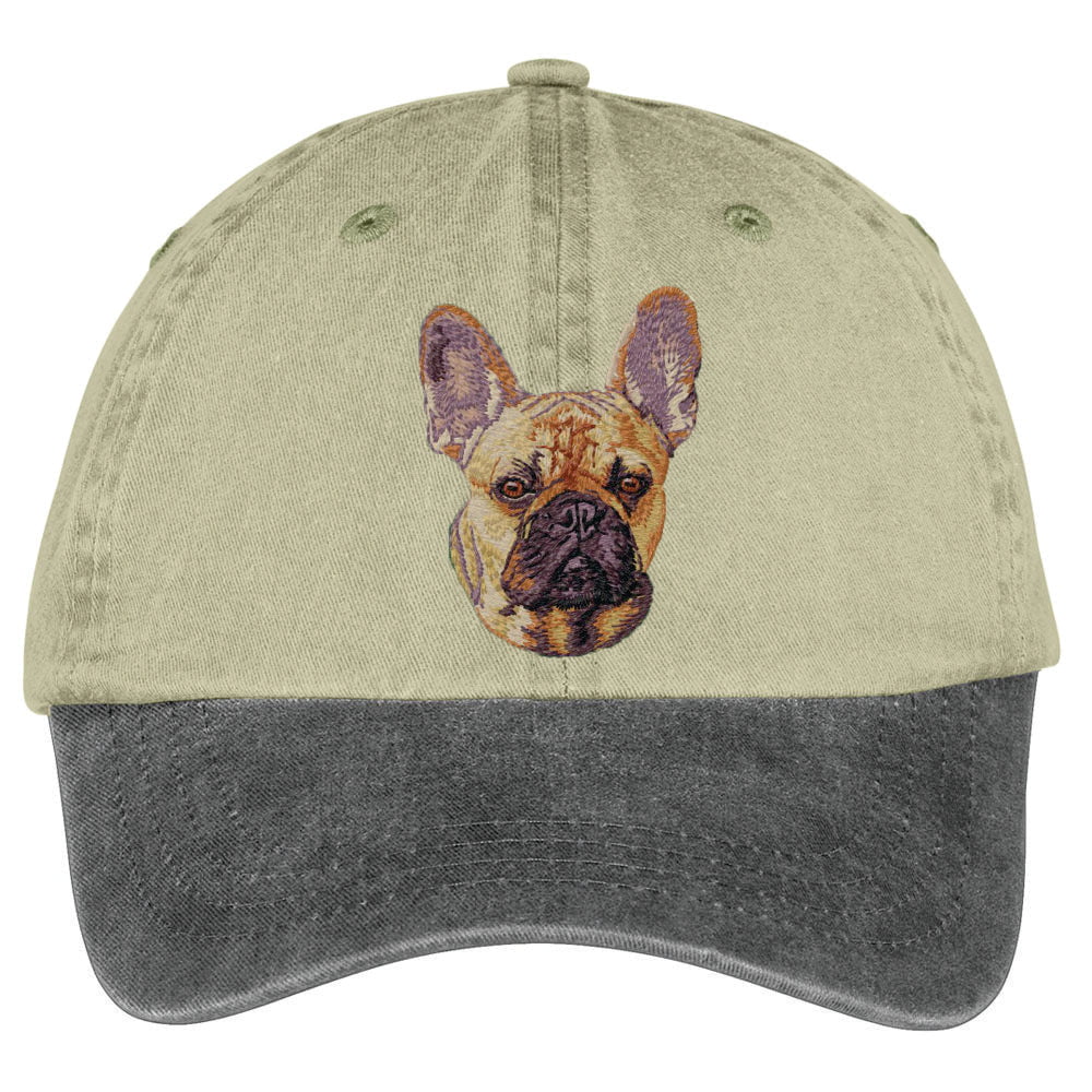 French Bulldog  Embroidered Two Tone Baseball Cap - Image 4