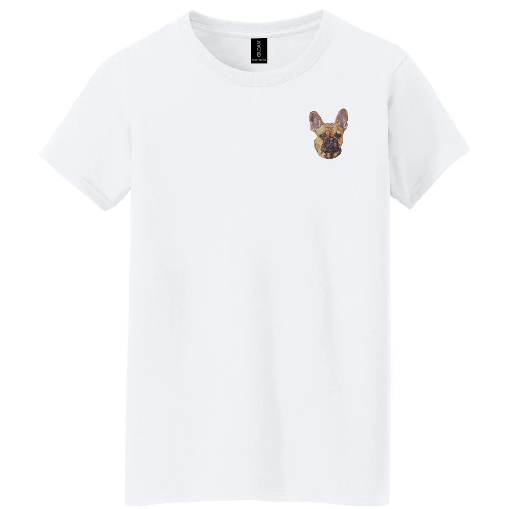 French Bulldog Embroidered Women's T-Shirt - Image 3