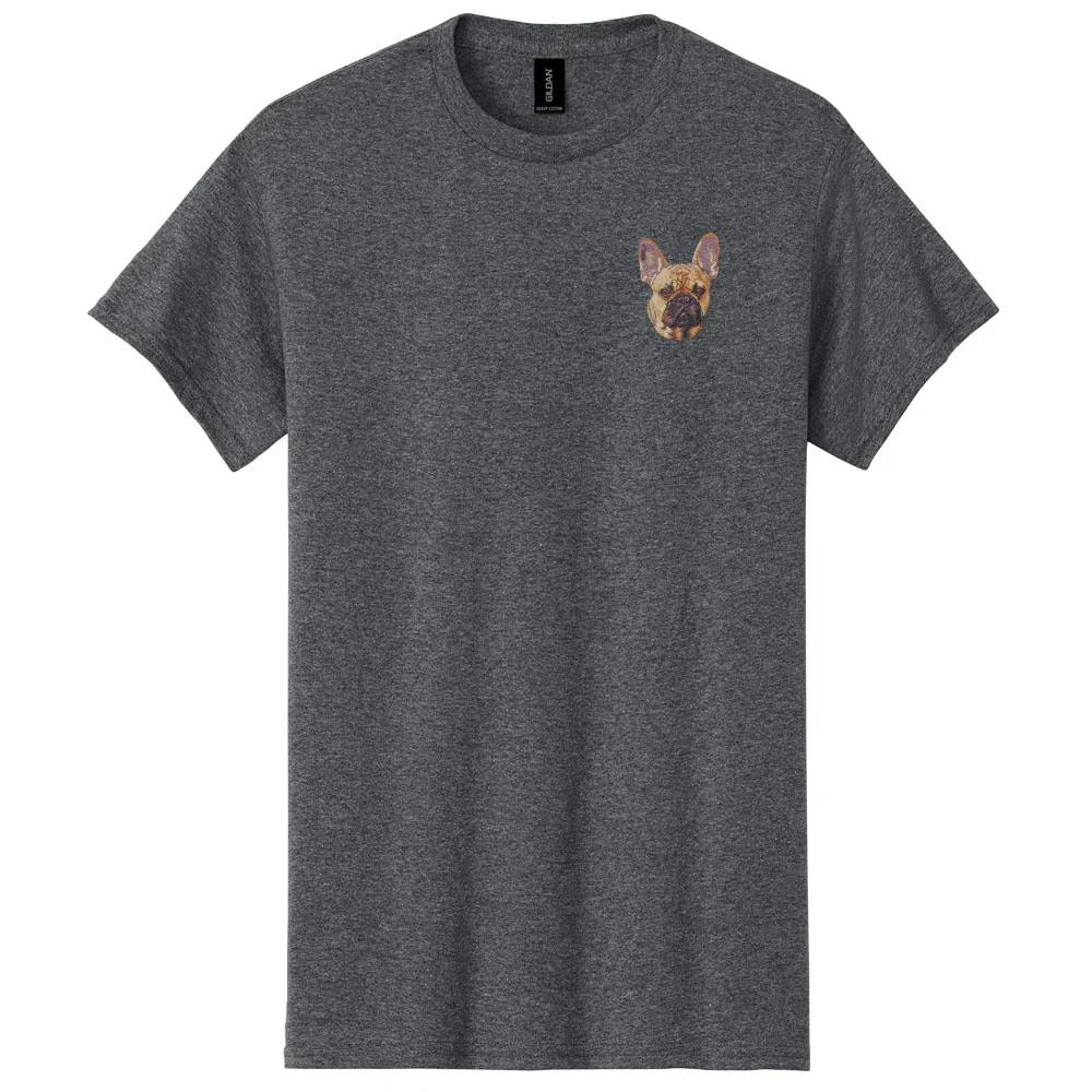 French Bulldog Embroidered Men's T-Shirt - Image 5