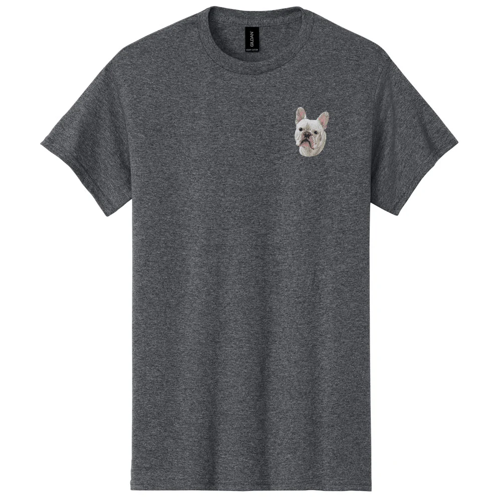 French Bulldog Embroidered Men's T-Shirt - Image 6