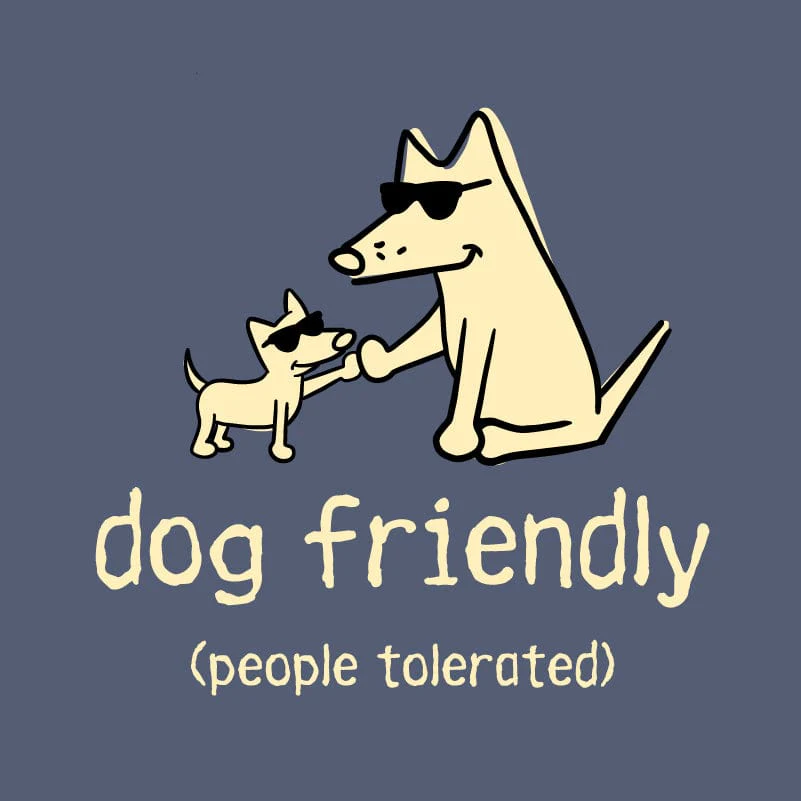 Dog Friendly People Tolerated - Ladies Curvy V-Neck Tee - Image 2