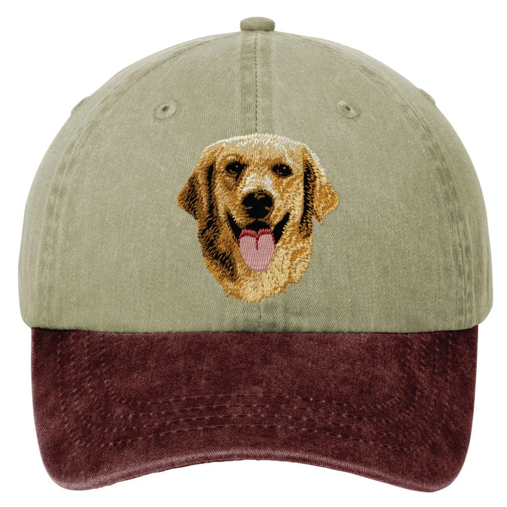 Golden Retriever  Embroidered Two Tone Baseball Cap - Image 2