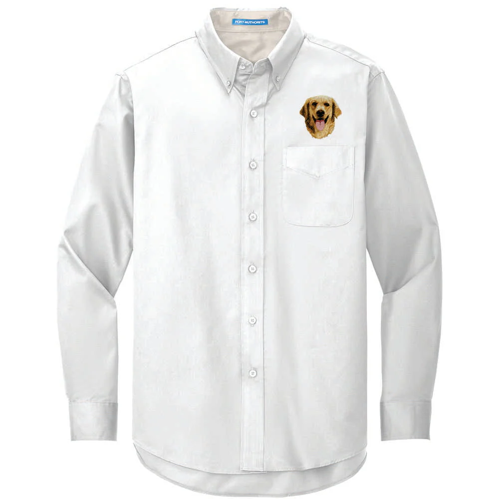 Golden Retriever Embroidered Long Sleeve Button Up Shirt - Image 2