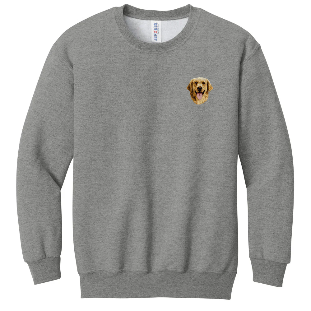 Golden Retriever Embroidered Youth Crewneck Sweatshirt
