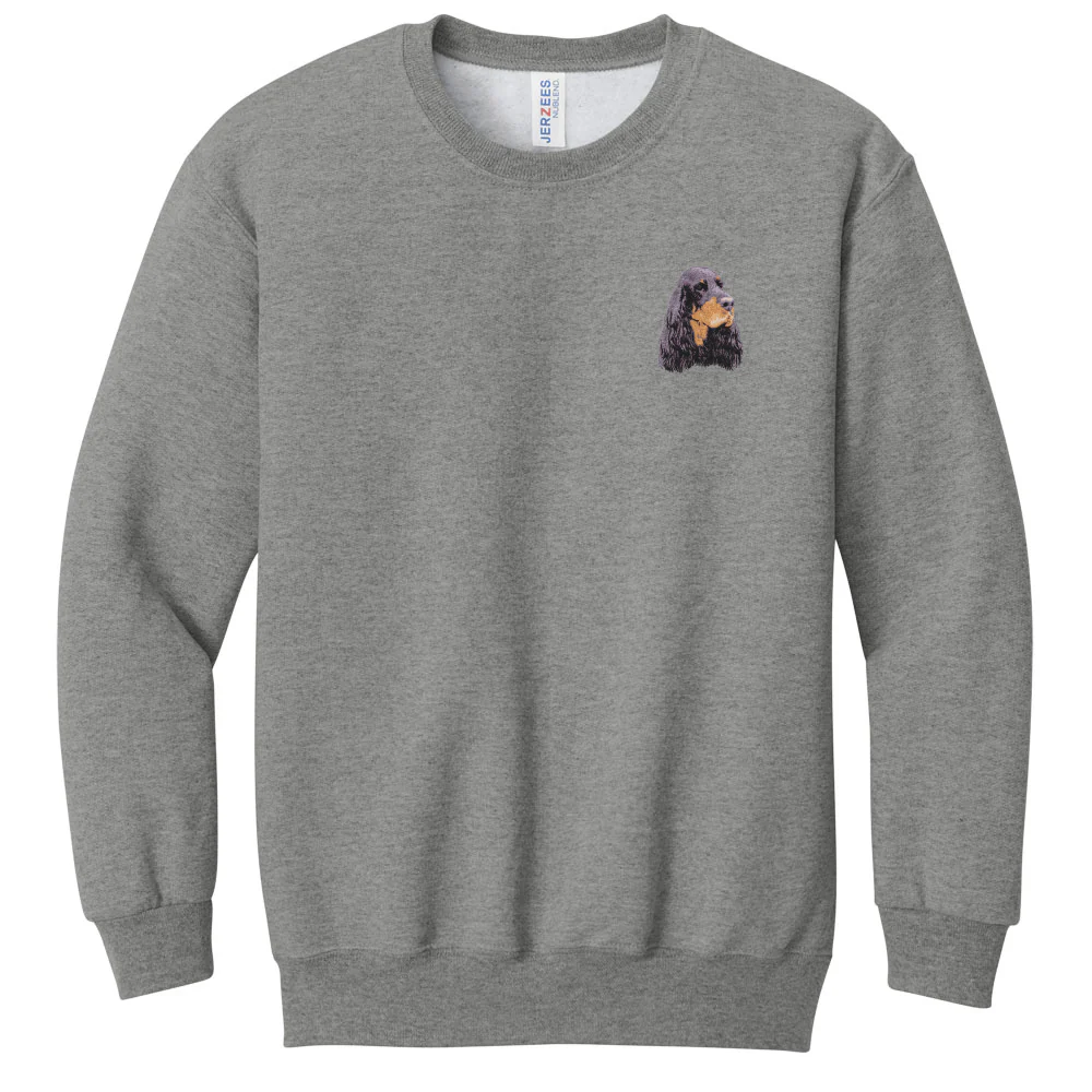 Gordon Setter Embroidered Youth Crewneck Sweatshirt