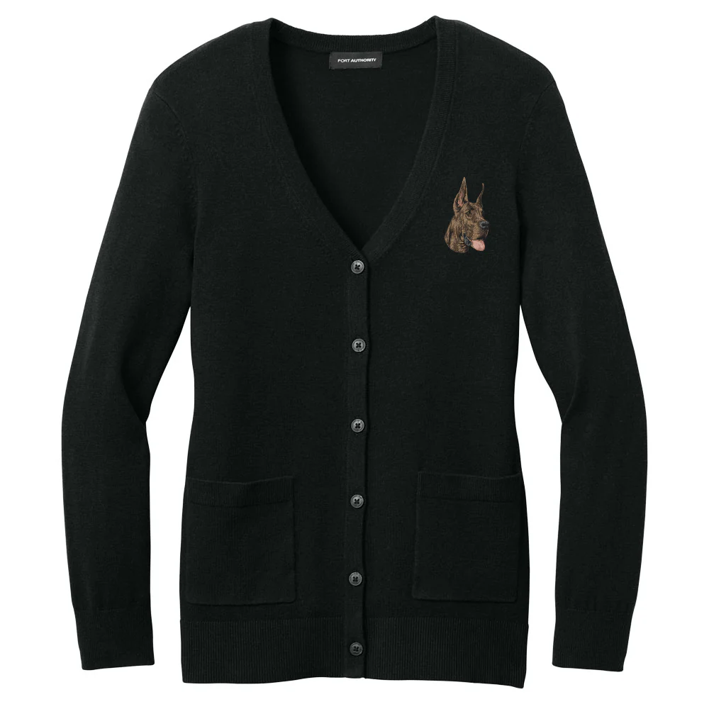 Great Dane Embroidered Button-Up Cardigan Sweater - Image 2