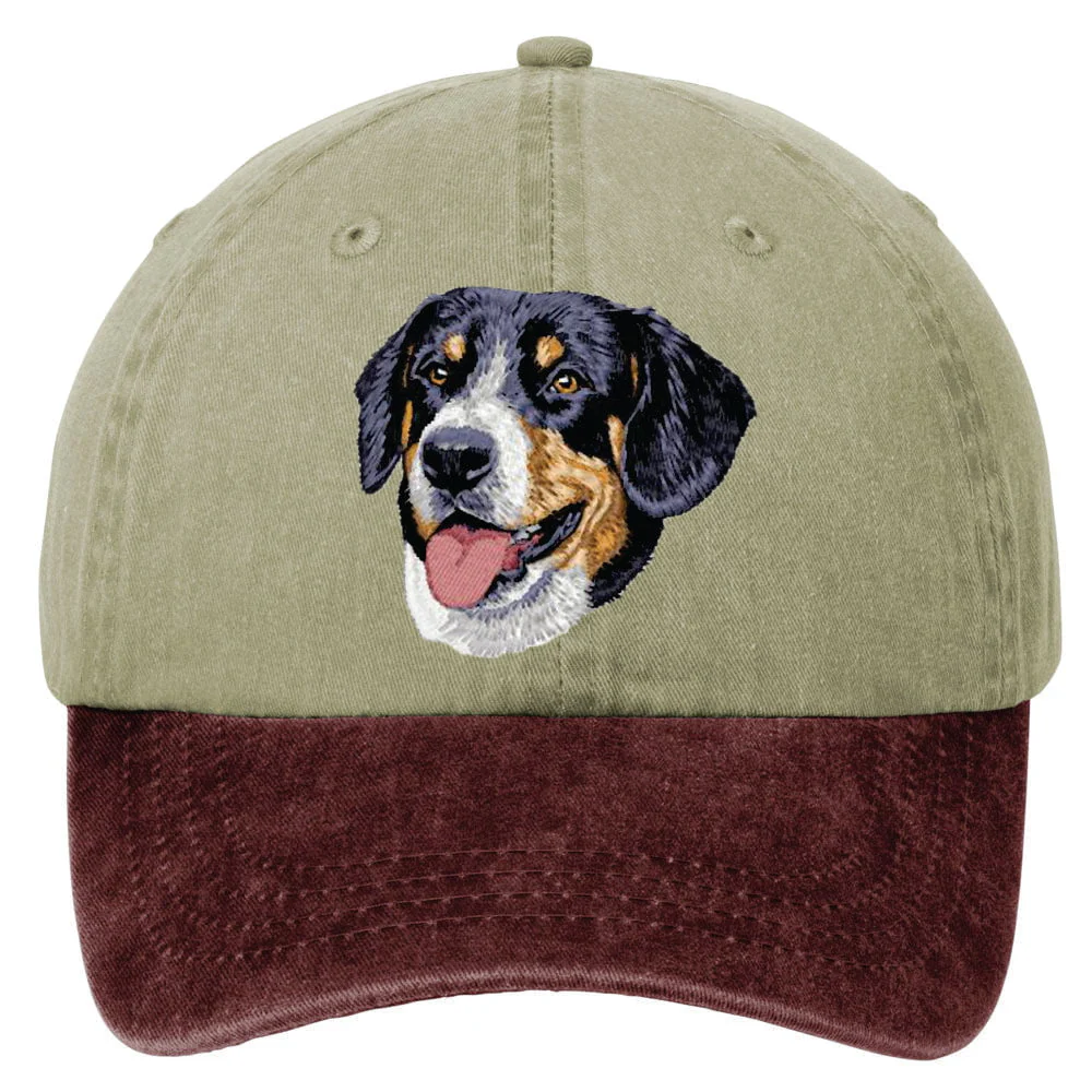 Greater Swiss Mountain Dog  Embroidered Two Tone Baseball Cap - Image 2