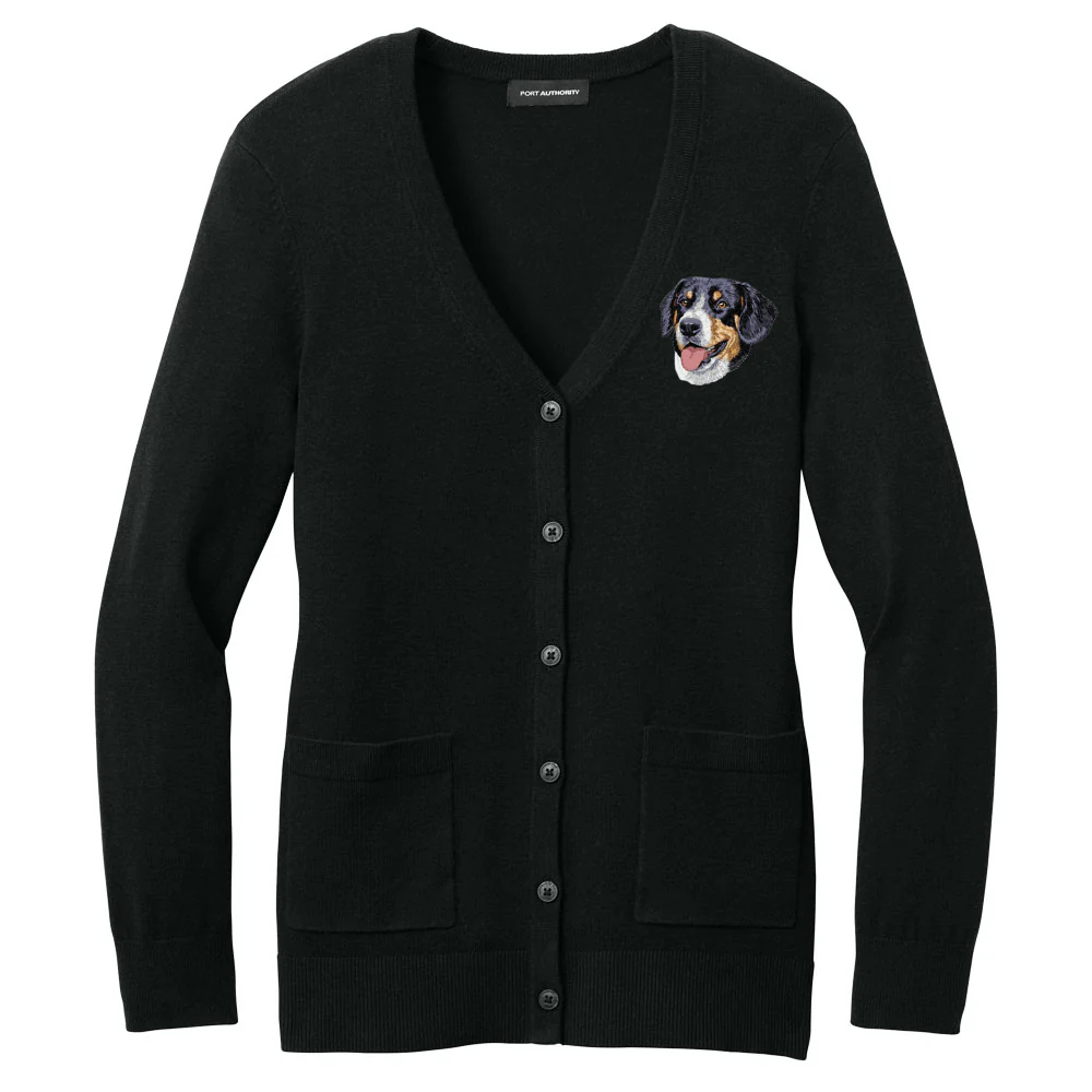 Greater Swiss Mountain Dog Embroidered Button-Up Cardigan Sweater - Image 2