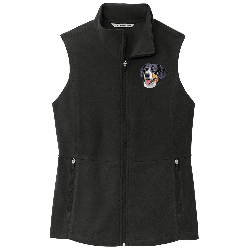 Greater Swiss Mountain Dog Embroidered Women's Fleece Vest - Image 3