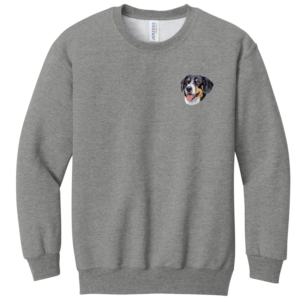 Greater Swiss Mountain Dog Embroidered Youth Crewneck Sweatshirt