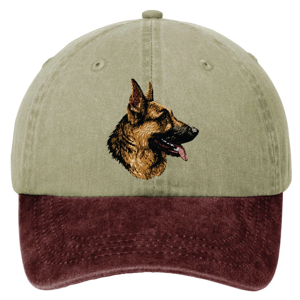 German Shepherd Dog  Embroidered Two Tone Baseball Cap - Image 2