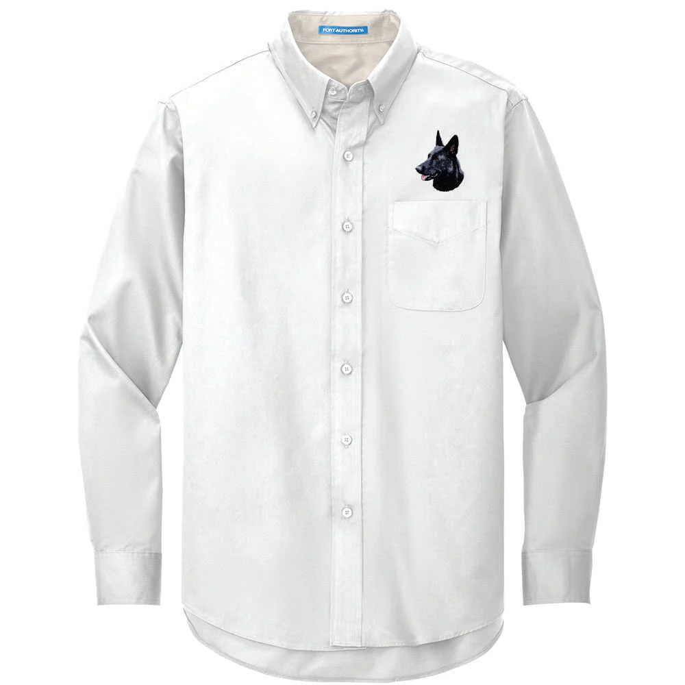 German Shepherd Dog Embroidered Long Sleeve Button Up Shirt - Image 6