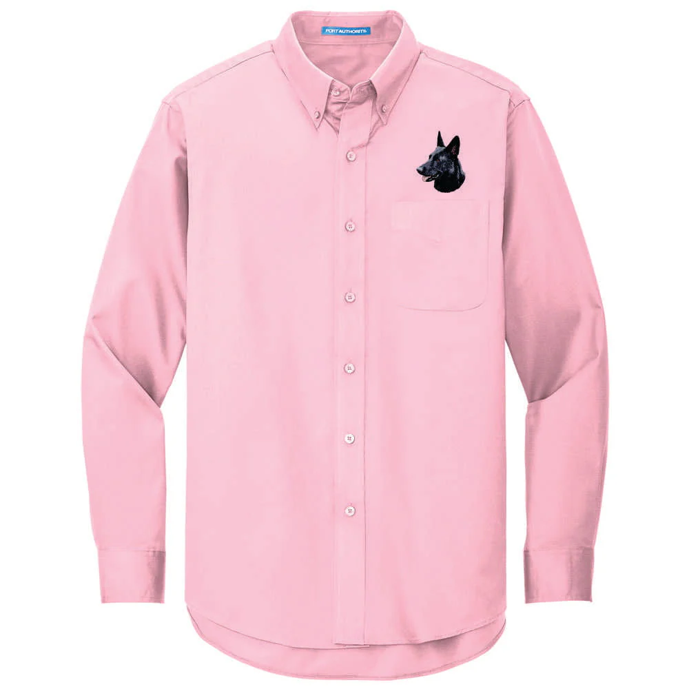 German Shepherd Dog Embroidered Long Sleeve Button Up Shirt - Image 8
