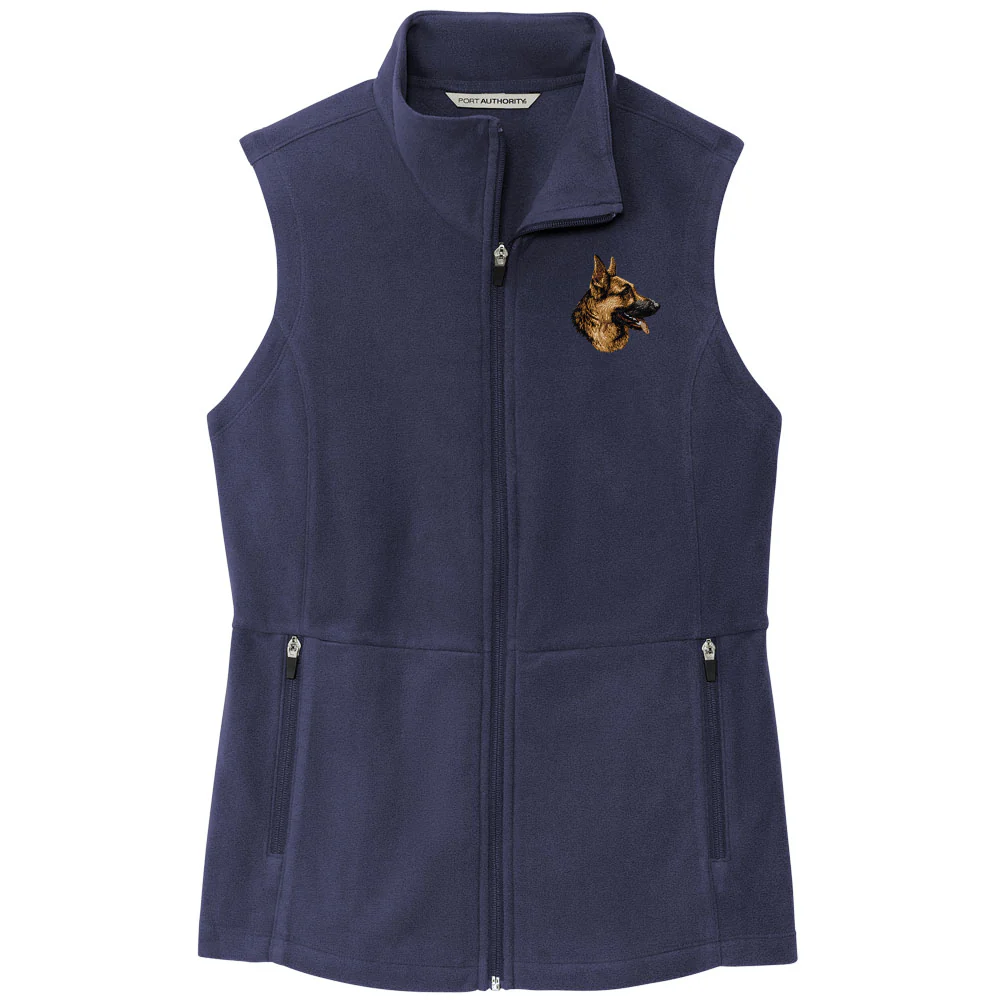 German Shepherd Dog Embroidered Women's Fleece Vest