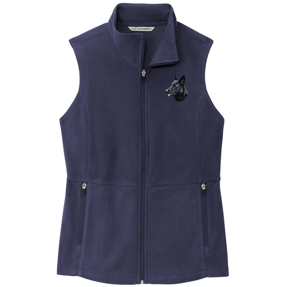 German Shepherd Dog Embroidered Women's Fleece Vest - Image 2