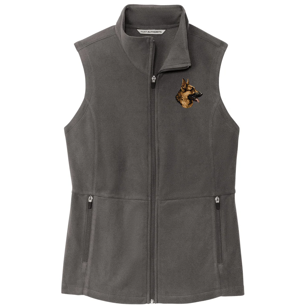 German Shepherd Dog Embroidered Women's Fleece Vest - Image 3