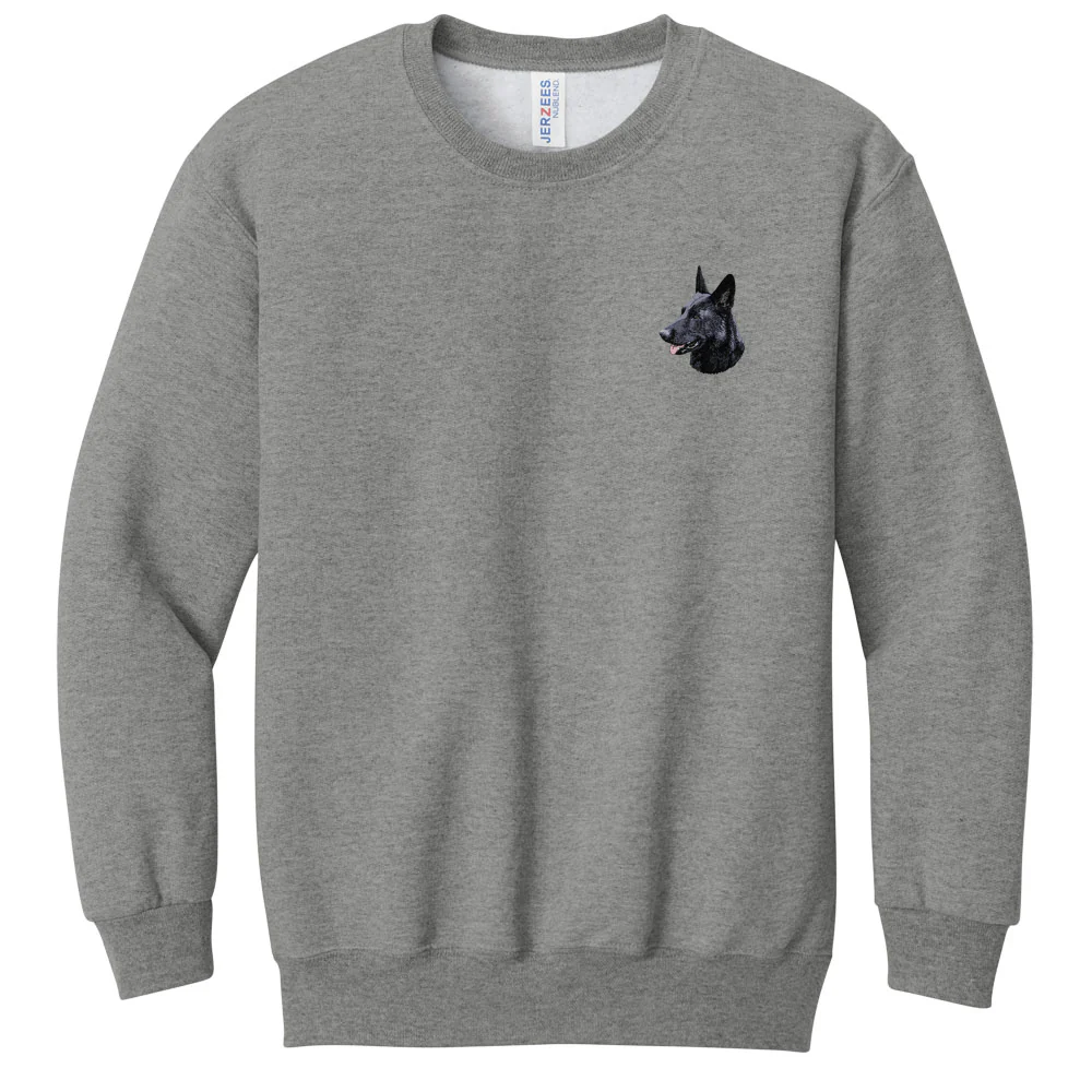 German Shepherd Dog Embroidered Youth Crewneck Sweatshirt - Image 2