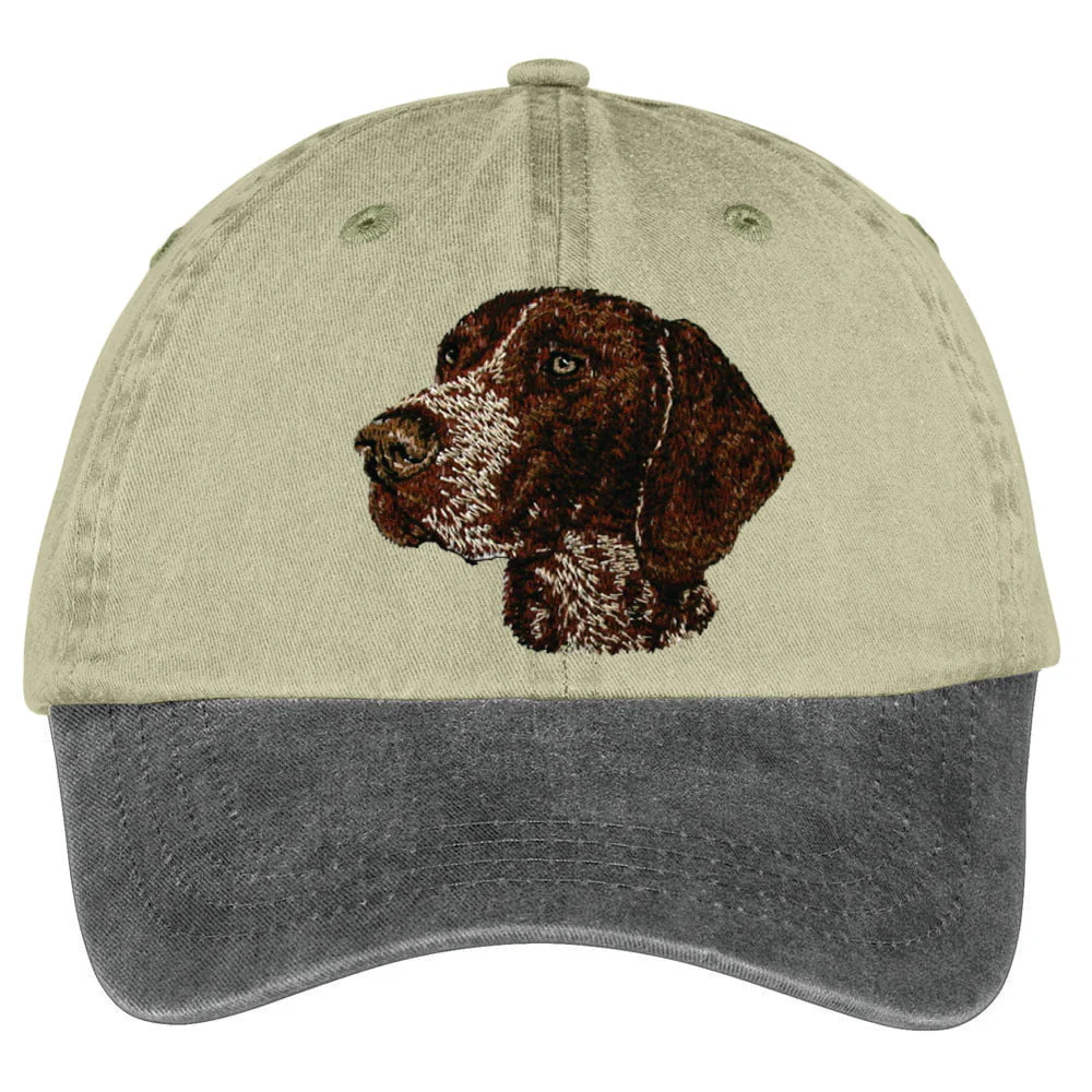 German Shorthaired Pointer  Embroidered Two Tone Baseball Cap