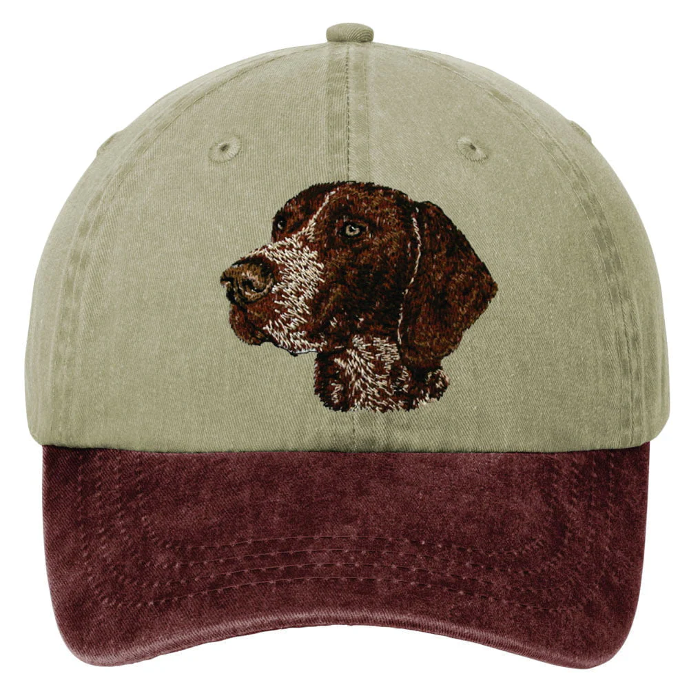 German Shorthaired Pointer  Embroidered Two Tone Baseball Cap - Image 2