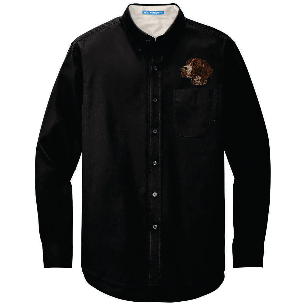 German Shorthaired Pointer Embroidered Long Sleeve Button Up Shirt - Image 3