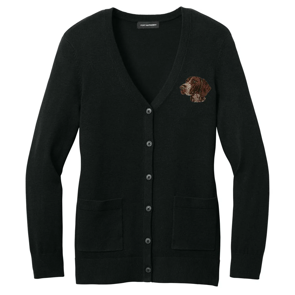 German Shorthaired Pointer Embroidered Button-Up Cardigan Sweater - Image 2