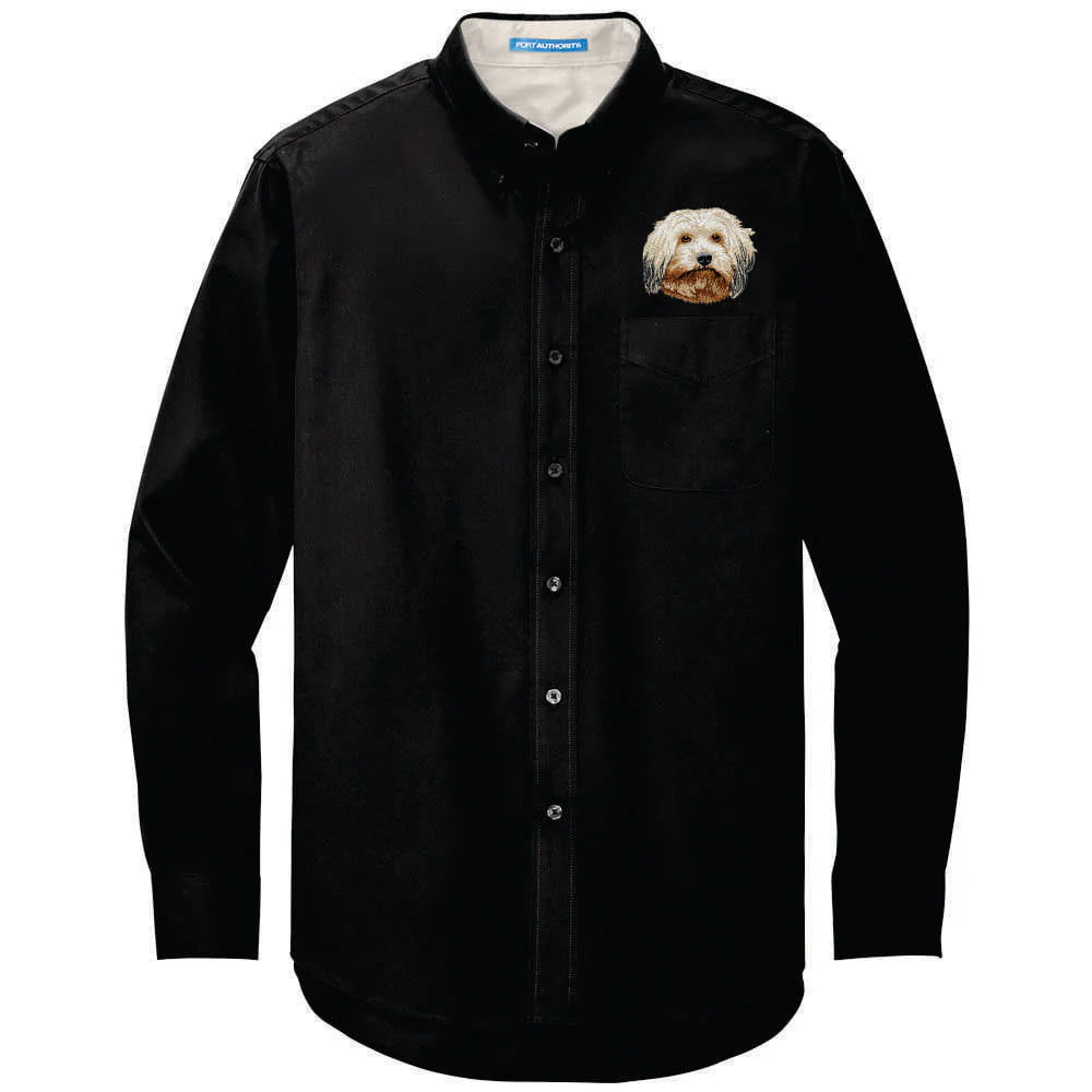 Havanese Embroidered Long Sleeve Button Up Shirt - Image 3