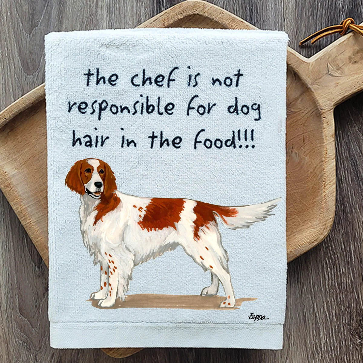 Irish Red & White Setter Dish Towel