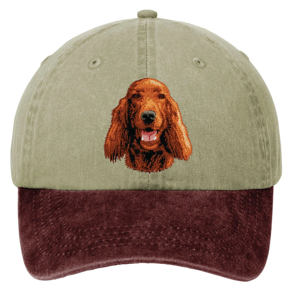 Irish Setter  Embroidered Two Tone Baseball Cap - Image 2