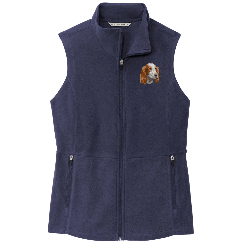 Irish Red & White Setter Embroidered Women's Fleece Vest