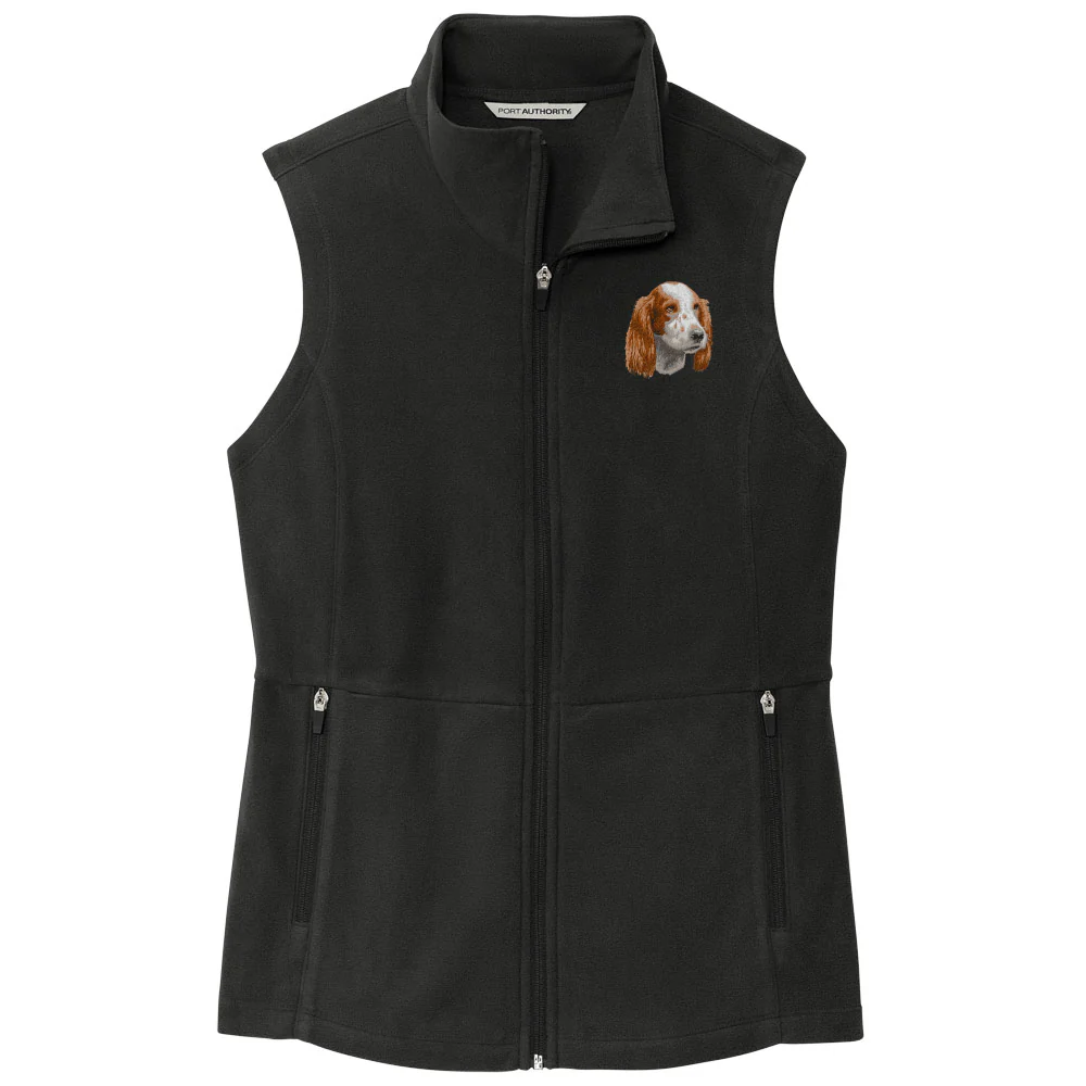 Irish Red & White Setter Embroidered Women's Fleece Vest - Image 3