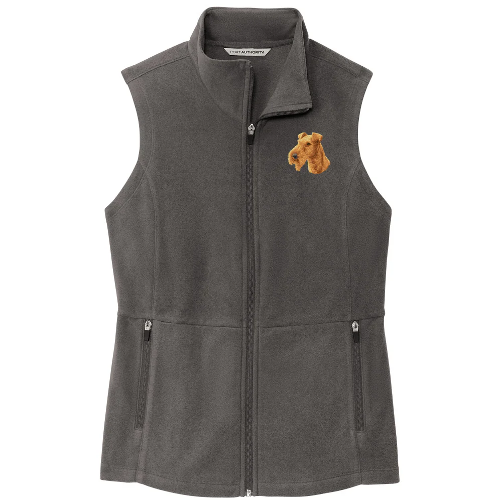 Irish Terrier Embroidered Women's Fleece Vest - Image 2