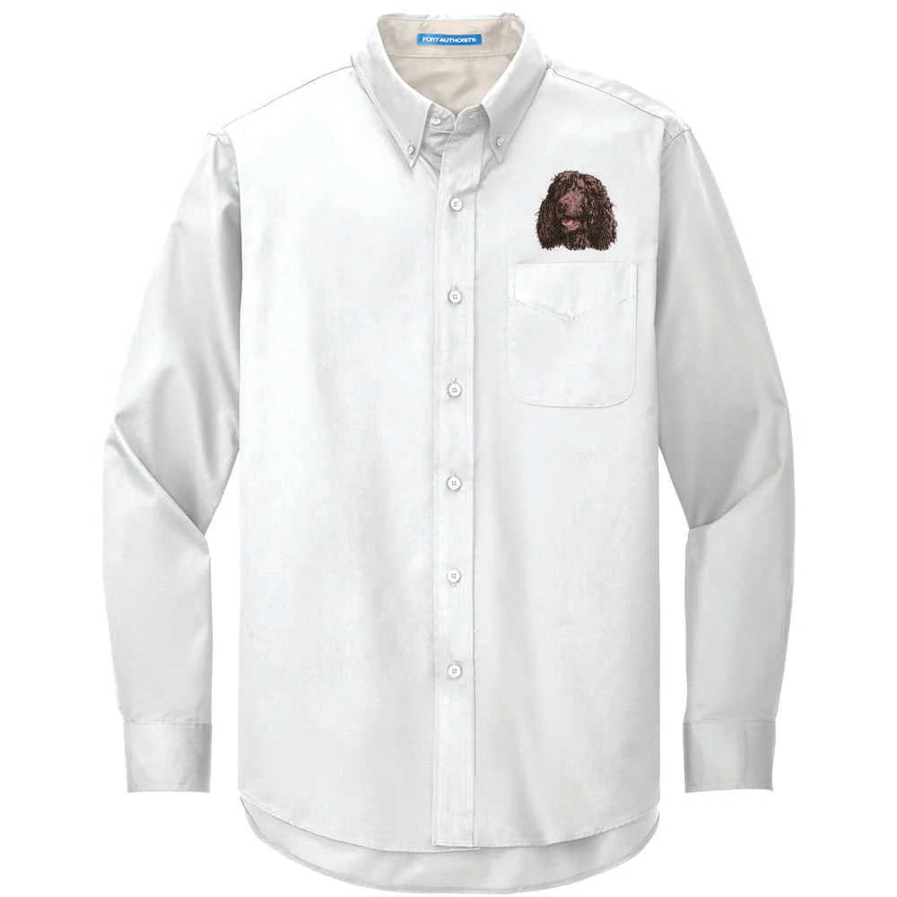 Irish Water Spaniel Embroidered Long Sleeve Button Up Shirt - Image 6