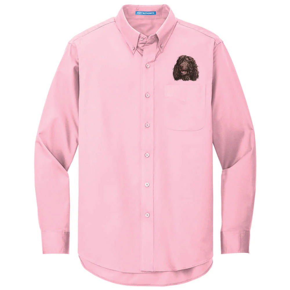 Irish Water Spaniel Embroidered Long Sleeve Button Up Shirt - Image 8