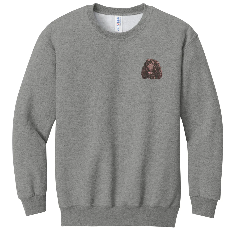 Irish Water Spaniel Embroidered Youth Crewneck Sweatshirt - Image 2