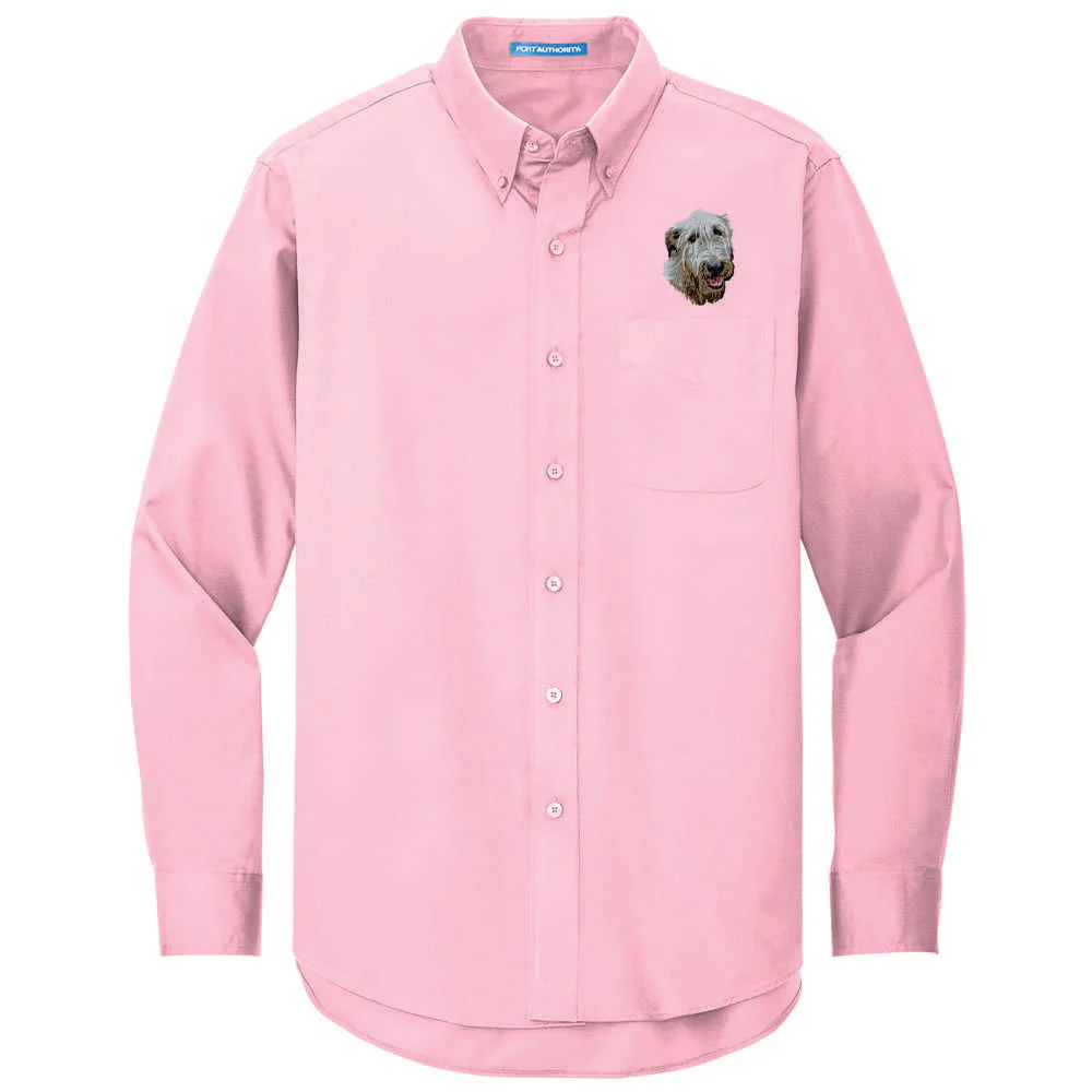 Irish Wolfhound Embroidered Long Sleeve Button Up Shirt - Image 4