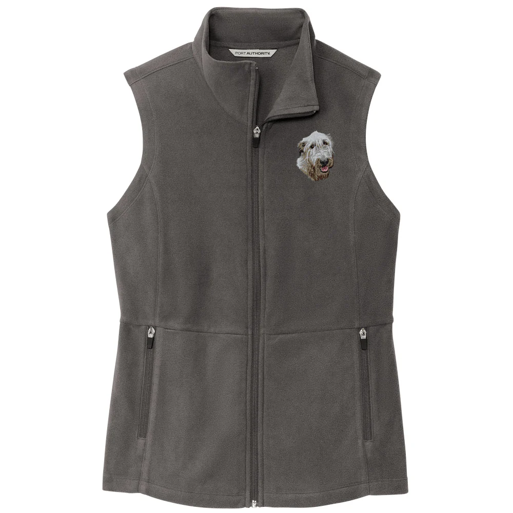 Irish Wolfhound Embroidered Women's Fleece Vest - Image 2
