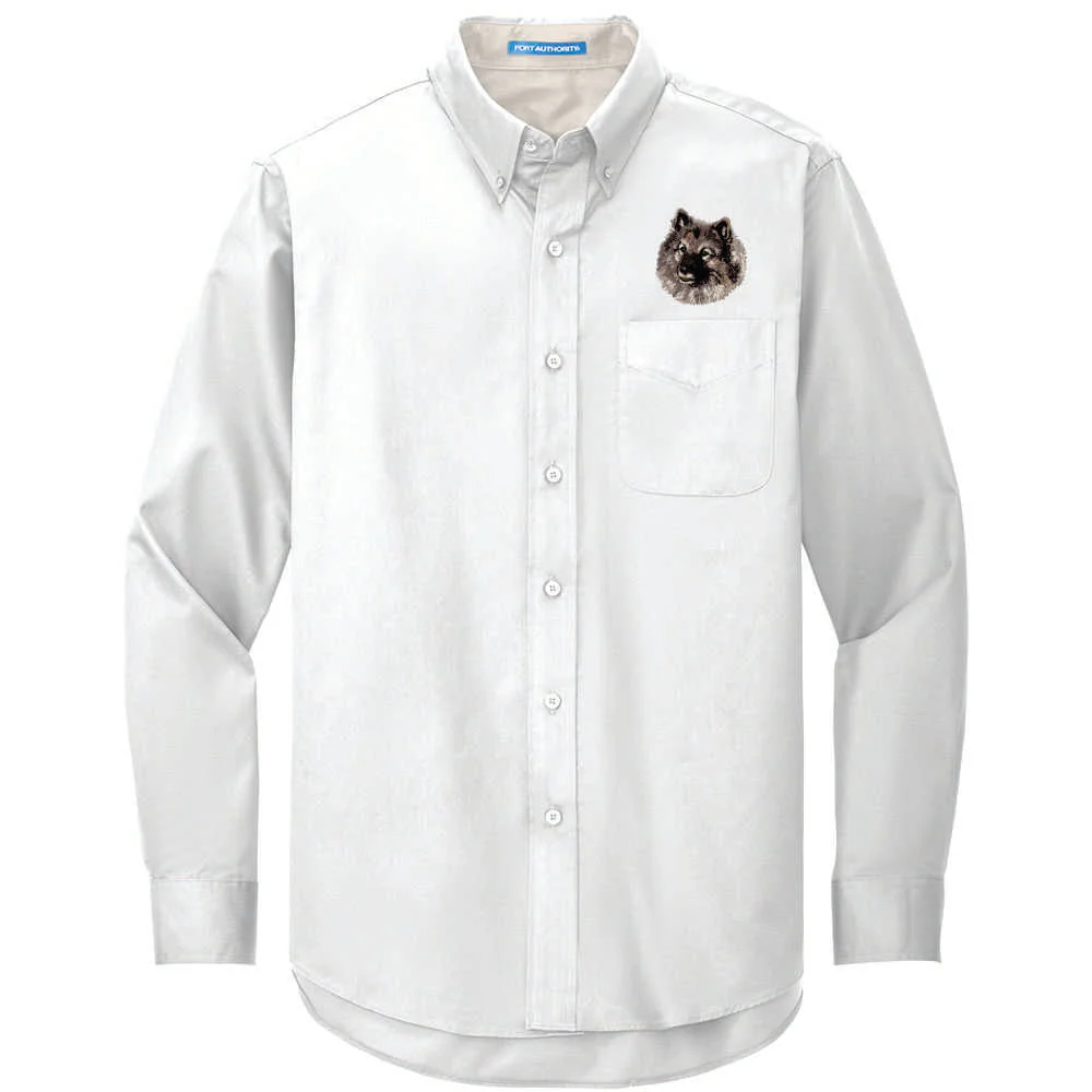 Keeshond Embroidered Long Sleeve Button Up Shirt - Image 2
