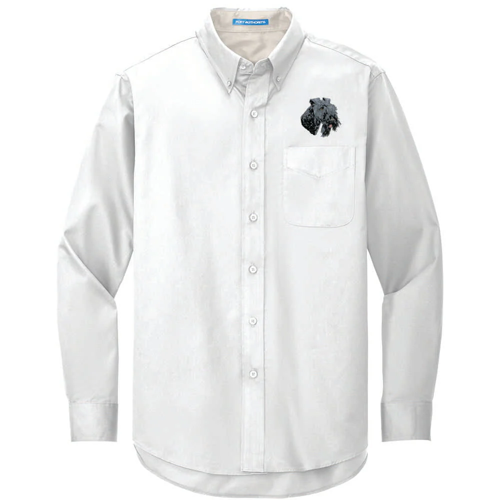 Kerry Blue Terrier Embroidered Long Sleeve Button Up Shirt - Image 2
