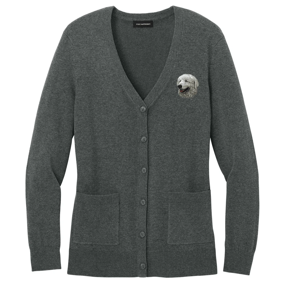 Kuvasz Embroidered Button-Up Cardigan Sweater