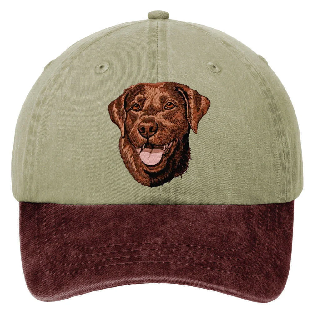 Labrador Retriever  Embroidered Two Tone Baseball Cap - Image 4